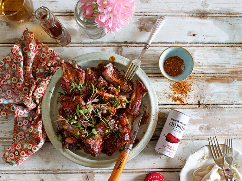 STICKY, SPICY BOURBON BBQ RIBS